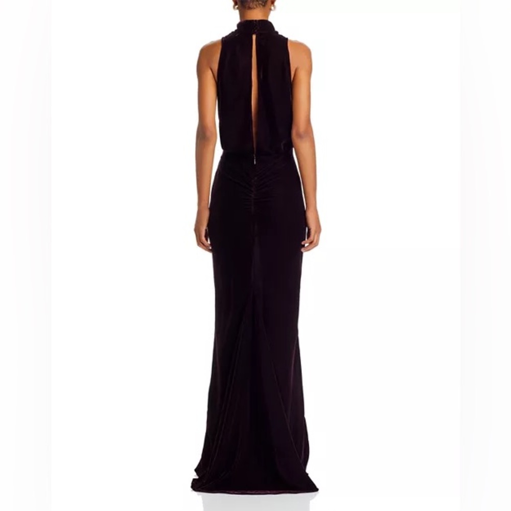 The Andamane High Neck Velvet Open Back Maxi Dress - Picture 2 of 13